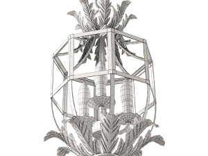 Hanging French retro chandelier 3Dモデル