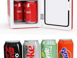 Coca Cola mini fridge 3D Model