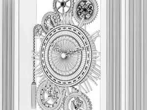 Grandfather clock 3D Model