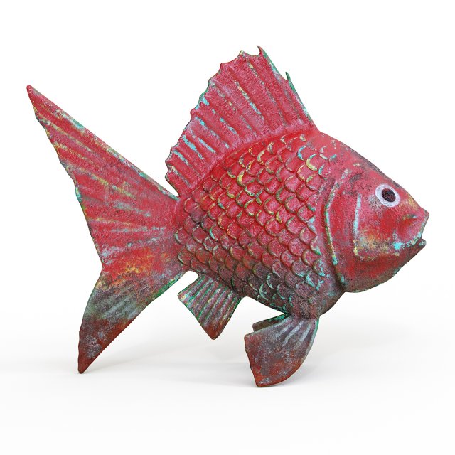 Gold fish 3D Model .c4d .max .obj .3ds .fbx .stl .blend 
