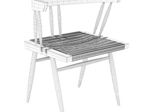 George Nakashima Grass-Seated Chair Modelo 3D