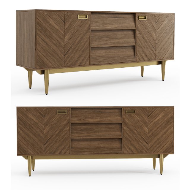 Greyson sideboard dresser 3D 模型 .c4d .max .obj .3ds .fbx .stl .blend 