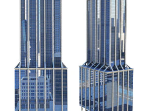 Hampton Inn Chicago hotel building 3D Model