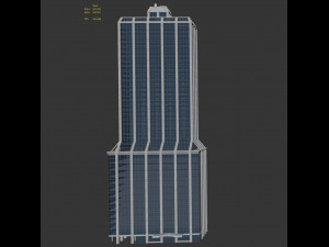 Hampton Inn Chicago hotel building Modello 3D