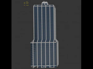 Hampton Inn Chicago hotel building 3D Model