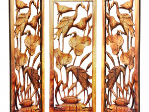 Wood panel heron 3D Model