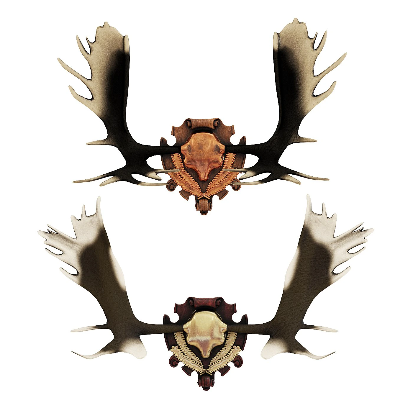 Emblems and horns 3D Model .c4d .max .obj .3ds .fbx .stl .blend 
