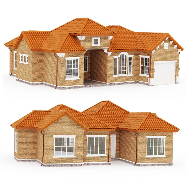 Private house 2 3D Модель .c4d .max .obj .3ds .fbx .stl .blend 