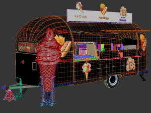 Airstream food truck Model 3D