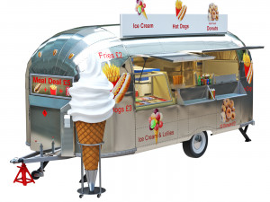 Airstream food truck Model 3D