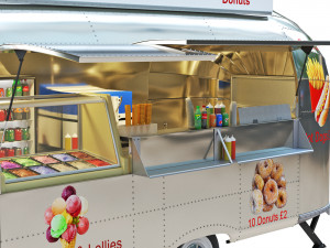 Airstream food truck Model 3D