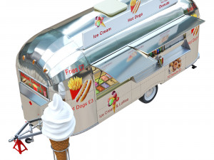 Airstream food truck Model 3D