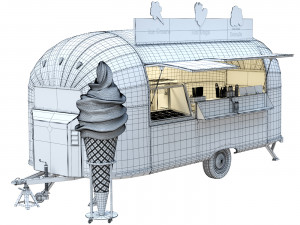 Airstream food truck Model 3D