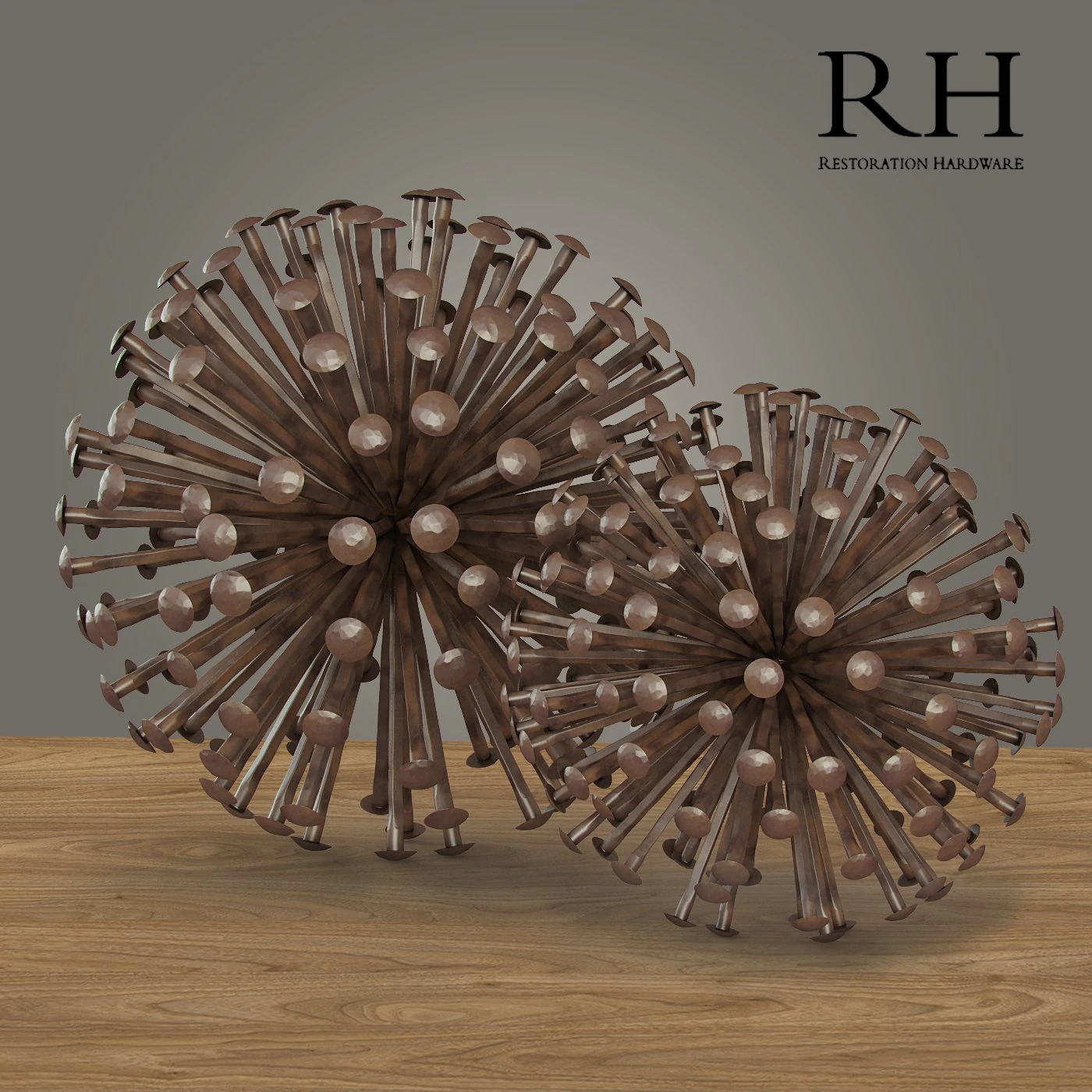 Iron Nail Sphere 3D Model .c4d .max .obj .3ds .fbx .stl .blend 