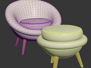 Armchair Grand Oeuf 3D Model
