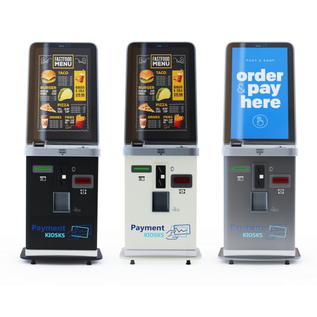 Self-service kiosk PK250 Cash Card Payment 3D Model .c4d .max .obj .3ds .fbx .stl .blend 