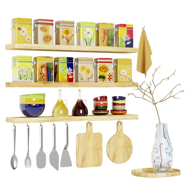 Kitchen dekor 3D Model .c4d .max .obj .3ds .fbx .stl .blend