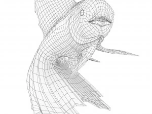 Wooden figurine Graceful Koi 3D Model