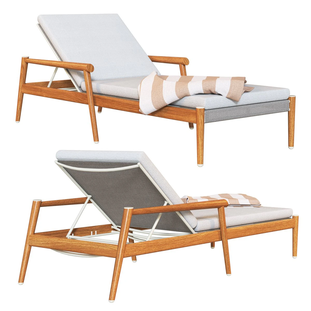Deck chair Konos Chaise 3D Model .c4d .max .obj .3ds .fbx .stl .blend