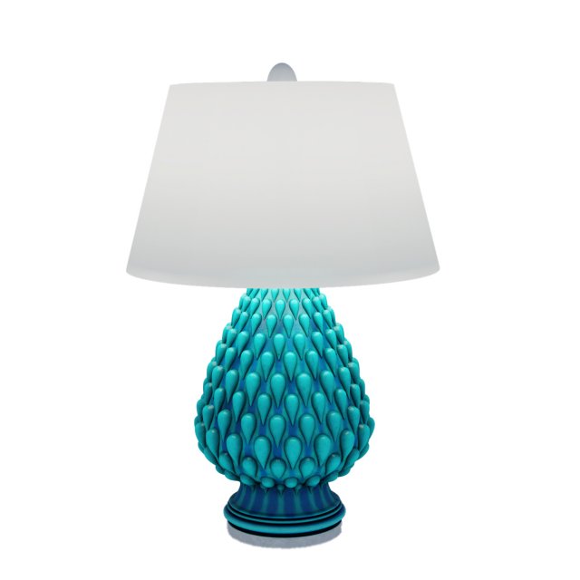 Aqua Raindrop Ceramic Table Lamp 3D Model .c4d .max .obj .3ds .fbx .stl .blend