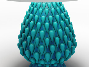 Aqua Raindrop Ceramic Table Lamp 3D Model