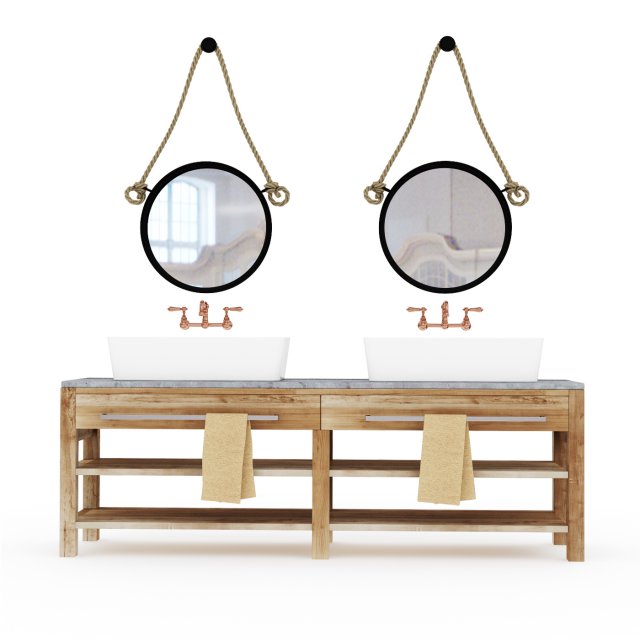 Loft style bathroom furniture Model 3D .c4d .max .obj .3ds .fbx .stl .blend 