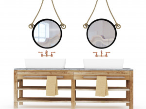 Loft style bathroom furniture 3D Model