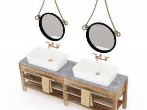 Loft style bathroom furniture Model 3D