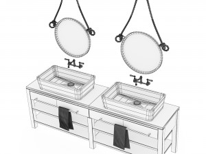 Loft style bathroom furniture Model 3D