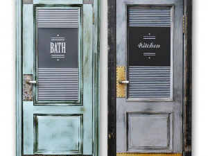 Portas estilo loft cozinha banheiro Modelo 3D