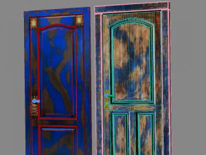 Loft style doors kitchen bathroom 3D Model