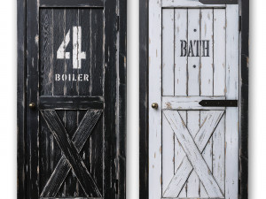 Loft style doors boiler bathroom 3D 모델