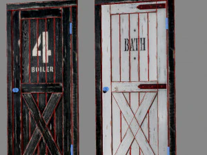 Loft style doors boiler bathroom 3D Model