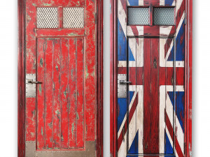 Loft style doors flag 3D 모델