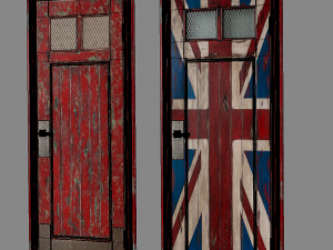 Loft style doors flag 3D 모델