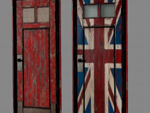 Loft style doors flag 3D Model