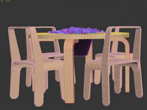 Look Me children table and chair 3D Model
