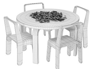 Look Me children table and chair Modello 3D