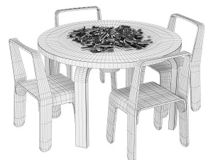 Look Me children table and chair 3D Model