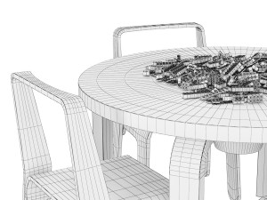 Look Me children table and chair Modello 3D