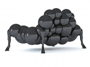 Sofa sapi gila Model 3D