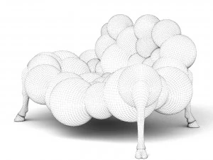 Sofa sapi gila Model 3D