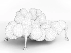 Sofa sapi gila Model 3D