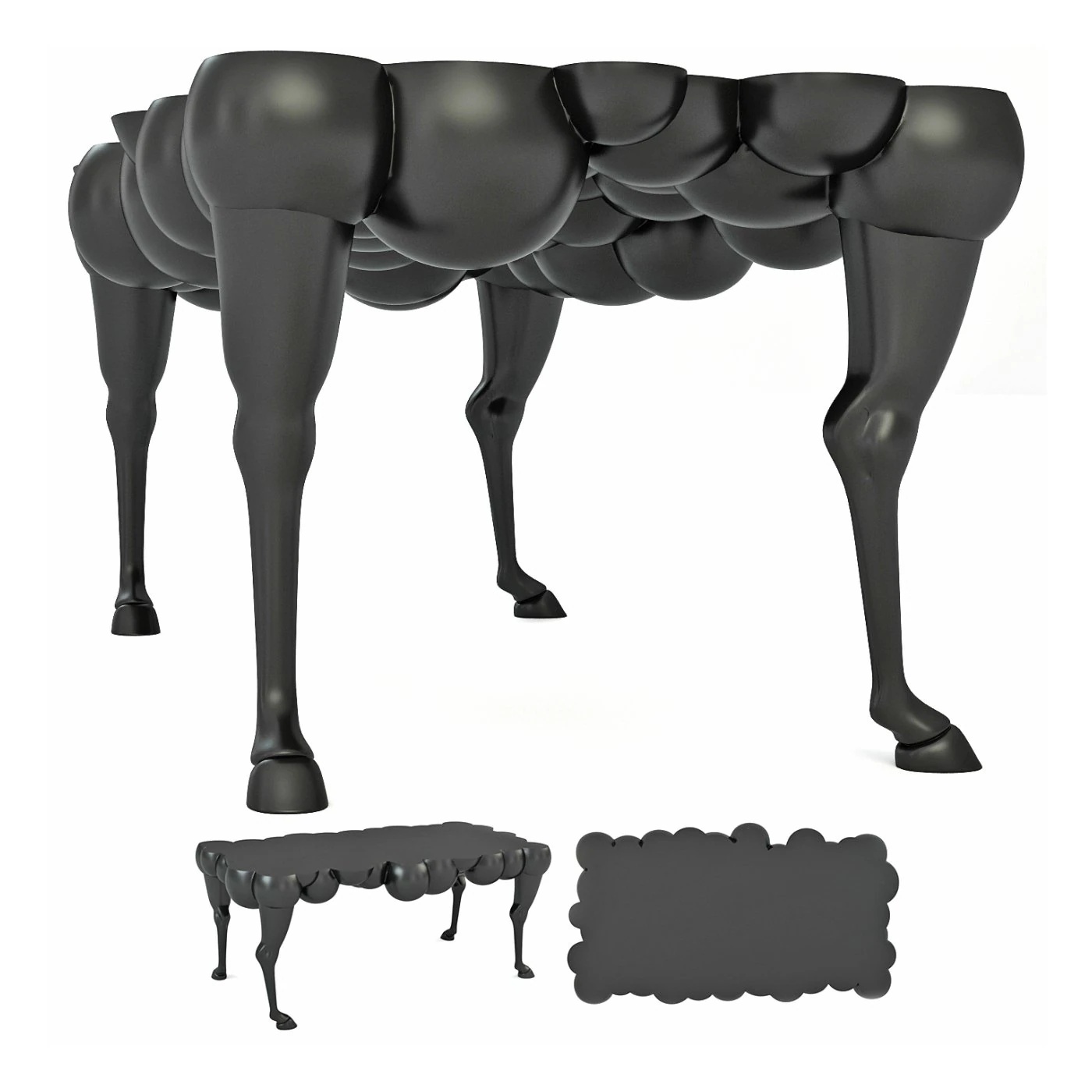Table mad horse 3D Model .c4d .max .obj .3ds .fbx .stl .blend 