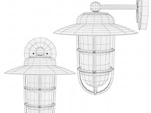 Wall Lamp Marlowe High Bronze Metal Cage Outdoor 3D मॉडल