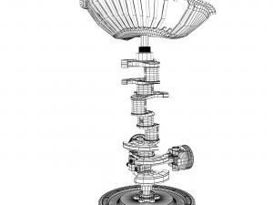 Crankshaft bar stool 3D 模型