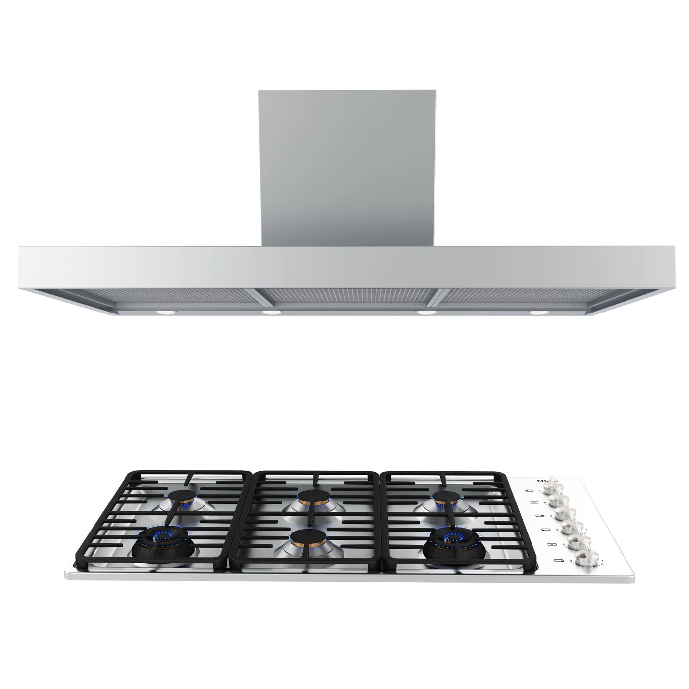 Fog&atilde;o Miele 6 e 4 bocas com exaustor Modelo 3D .c4d .max .obj .3ds .fbx .stl .blend 