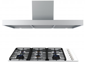 Hob Miele 6 and 4 burner with cooker hood 3D Model
