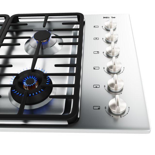 Hob Miele 6 and 4 burner with cooker hood 3D in