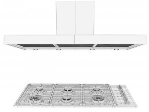 Hob Miele 6 and 4 burner with cooker hood Modello 3D